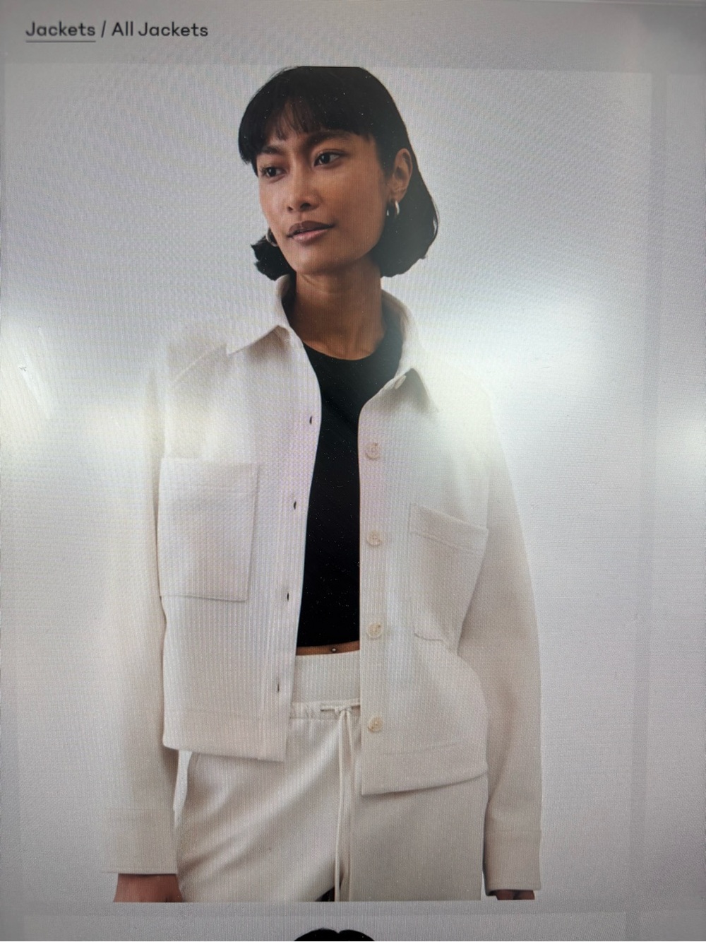 Athleta Allure Shirt Jacket Cream